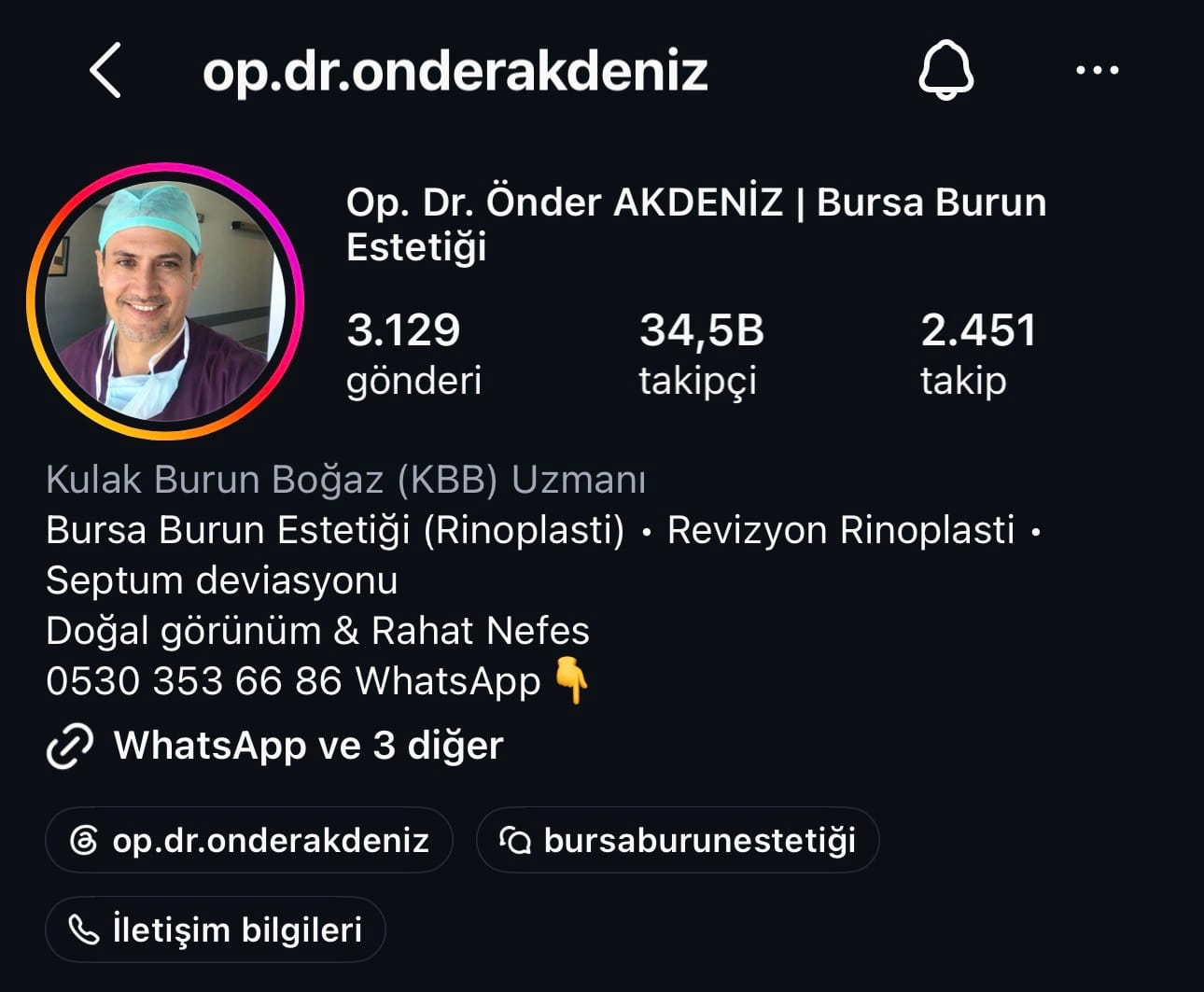 Op. Dr. Önder Akdeniz Instagram